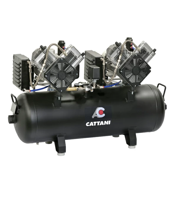 Cattani 2 двигателя по 2 цилиндра, 2 осушителя, ресивер 100 л, 320 л/мин, 3-фазный