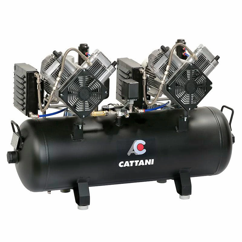 Cattani двухцилиндровый двухмоторный с рессивером c осушителем, 320 л/мин.